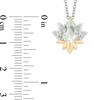 Thumbnail Image 3 of Enchanted Disney Tiana Green Quartz and 1/10 CT. T.W. Diamond Lily Pendant in Sterling Silver and 10K Gold - 19"