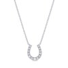 Thumbnail Image 1 of 1/10 CT. T.W. Diamond Horseshoe Necklace in Sterling Silver