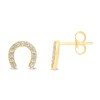 1/10 CT. T.W. Diamond Horseshoe Stud Earrings in Sterling Silver with 14K Gold Plate
