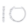 1/10 CT. T.W. Diamond Alternating Heart Hoop Earrings in Sterling Silver