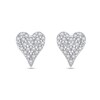 Thumbnail Image 2 of 1/8 CT. T.W. Diamond Heart Stud Earrings in Sterling Silver