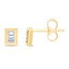 Thumbnail Image 0 of 1/8 CT. T.W. Baguette Diamond Rectangular Stud Earrings in Sterling Silver with 14K Gold Plate