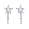 1/6 CT. T.W. Diamond Star J-Hoop Earrings in Sterling Silver