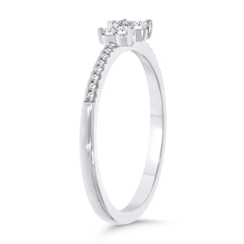 Main Image 2 of 1/5 CT. T.W. Diamond Butterfly Ring in Sterling Silver