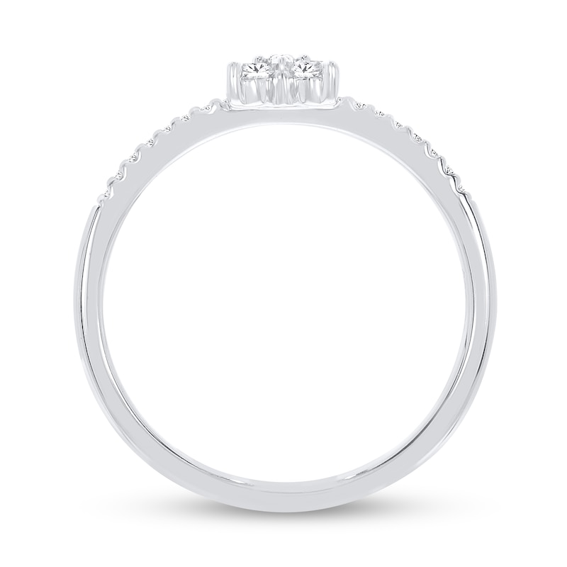 Main Image 3 of 1/5 CT. T.W. Diamond Butterfly Ring in Sterling Silver