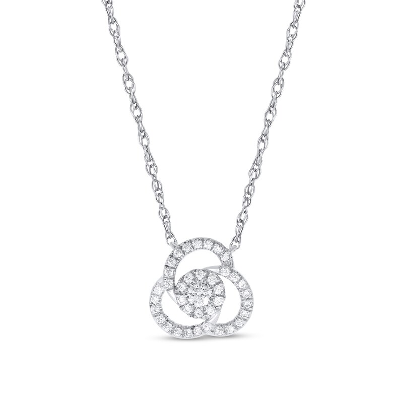 Main Image 1 of 1/5 CT. T.W. Composite Diamond Spiral Necklace in Sterling Silver