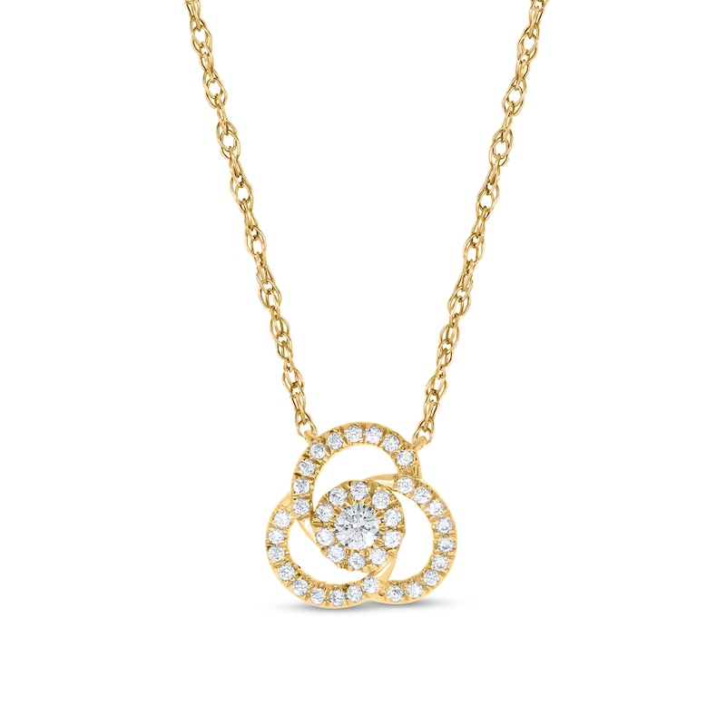 Main Image 1 of 1/5 CT. T.W. Composite Diamond Spiral Necklace in Sterling Silver with 14K Gold Plate