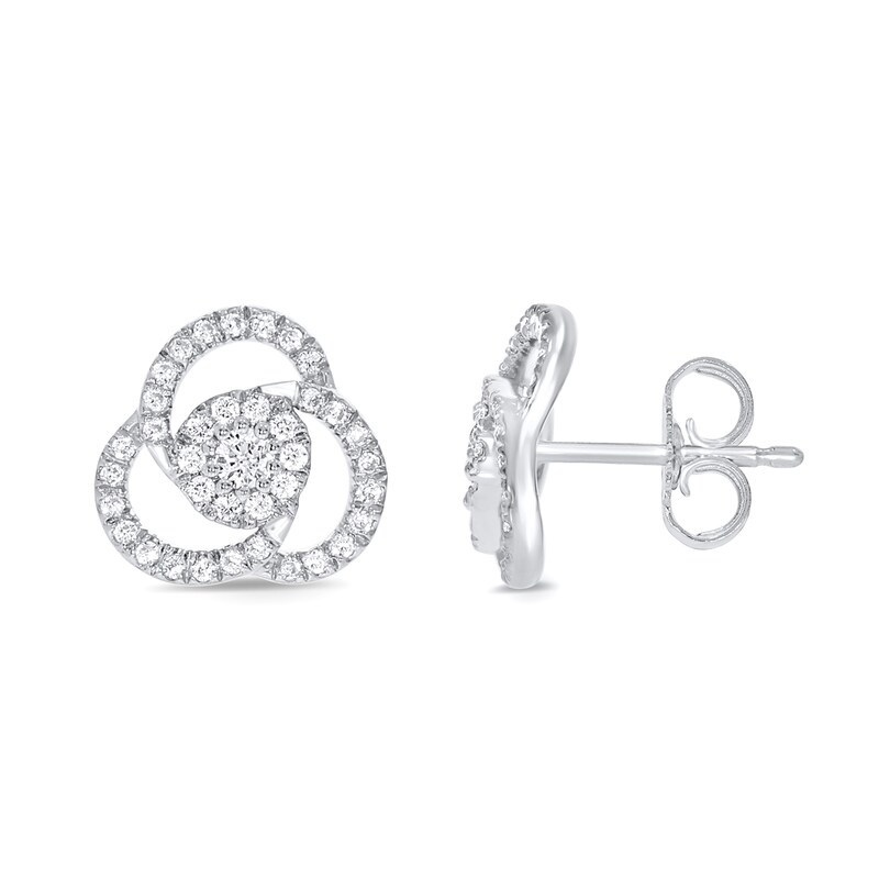 1/3 CT. T.W. Composite Diamond Spiral Stud Earrings in Sterling Silver