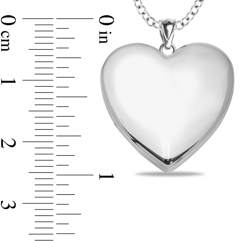 Birth Flower and Photo Heart Locket in Sterling Silver (1 Month, Line and 1-2 Images)