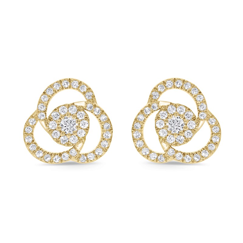 1/3 CT. T.W. Composite Diamond Spiral Stud Earrings in Sterling Silver with 14K Gold Plate