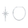 1/2 CT. T.W. Diamond Starburst Hoop Earrings in Sterling Silver