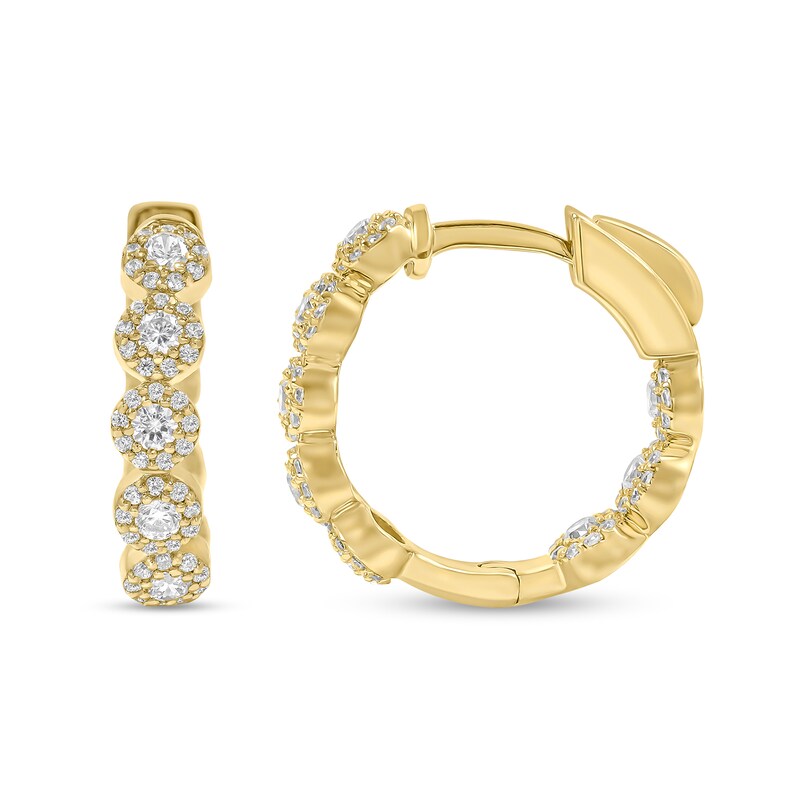 1 CT. T.W. Composite Diamond Inside-Out Hoop Earrings in 10K Gold
