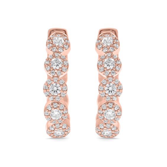 1 CT. T.w. Composite Diamond Inside-Out Hoop Earrings in 10K Rose Gold