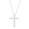 Thumbnail Image 1 of 1/4 CT. T.W. Diamond Cross Pendant in 10K White Gold