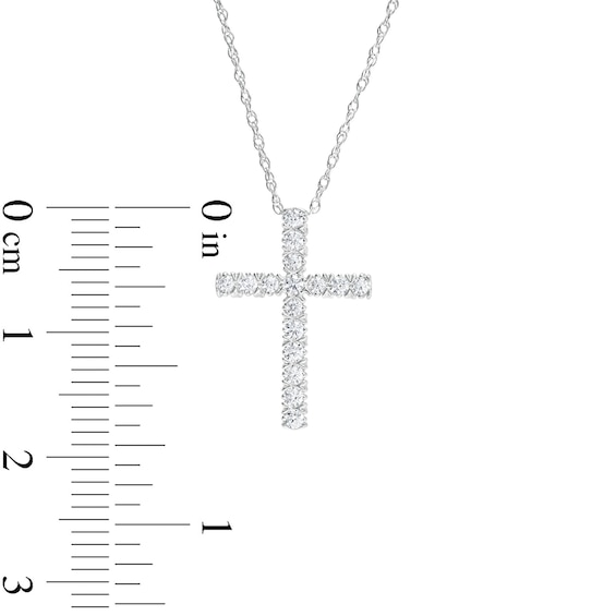 1/4 CT. T.w. Diamond Cross Pendant in 10K White Gold