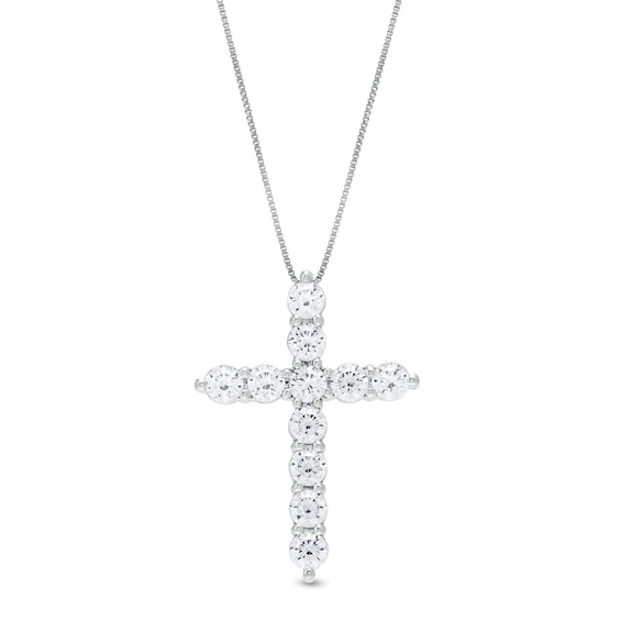 2 CT. T.w. Diamond Cross Pendant in 10K White Gold