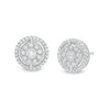 Thumbnail Image 1 of 1/5 CT. T.W. Multi-Diamond Frame Stud Earrings in Sterling Silver