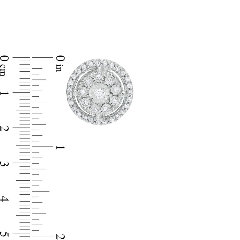 Main Image 2 of 1/5 CT. T.W. Multi-Diamond Frame Stud Earrings in Sterling Silver