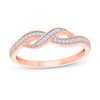 Thumbnail Image 1 of 1/10 CT. T.W. Diamond Twist Ring in Sterling Silver with 14K Rose Gold Plate