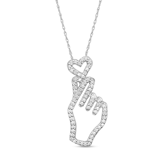 1/5 CT. T.w. Diamond Heart Love Outline Pendant in Sterling Silver