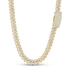 Thumbnail Image 1 of Men's 18.97 CT. T.W. Diamond Cuban Link Chain Necklace in Solid 14K Gold - 22"
