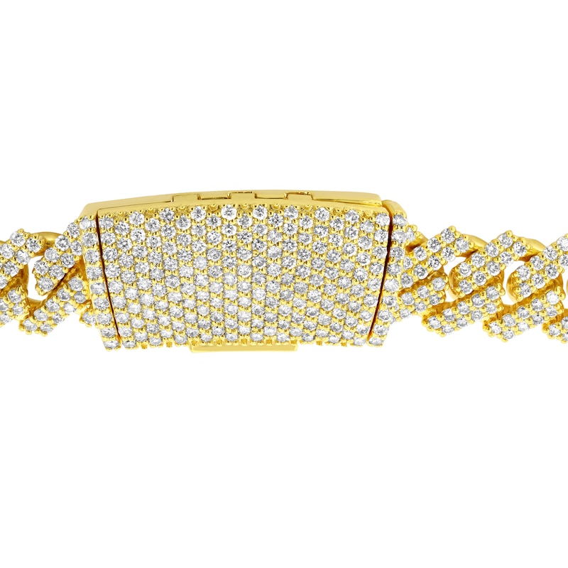 Zales Men's 19-5/8 Ct. T.W. Diamond Cuban Link Chain Necklace in 14K Gold – 24