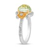 Thumbnail Image 2 of Enchanted Disney Tiana Oval Green Quartz and 1/6 CT. T.W. Diamond Water Lily Ring in Sterling Silver and 10K Gold