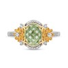 Thumbnail Image 4 of Enchanted Disney Tiana Oval Green Quartz and 1/6 CT. T.W. Diamond Water Lily Ring in Sterling Silver and 10K Gold