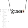 Thumbnail Image 3 of Enchanted Disney Villains Evil Queen Garnet and Black Diamond "Queen" Necklace in Sterling Silver and 10K Gold