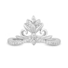 Thumbnail Image 3 of Enchanted Disney Elsa 1/6 CT. T.W. Diamond Flower Tiara Ring in Sterling Silver – Size 7