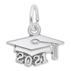 Thumbnail Image 1 of Rembrandt Charms® "2021" Graduation Cap in Sterling Silver