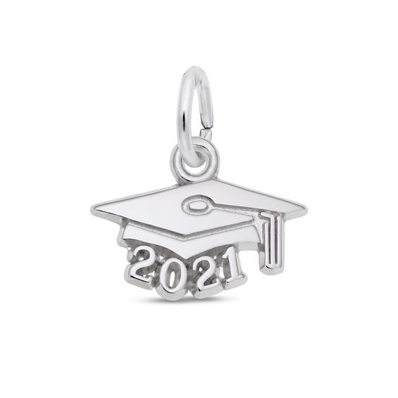 Rembrandt Charms® "2021" Graduation Cap in Sterling Silver
