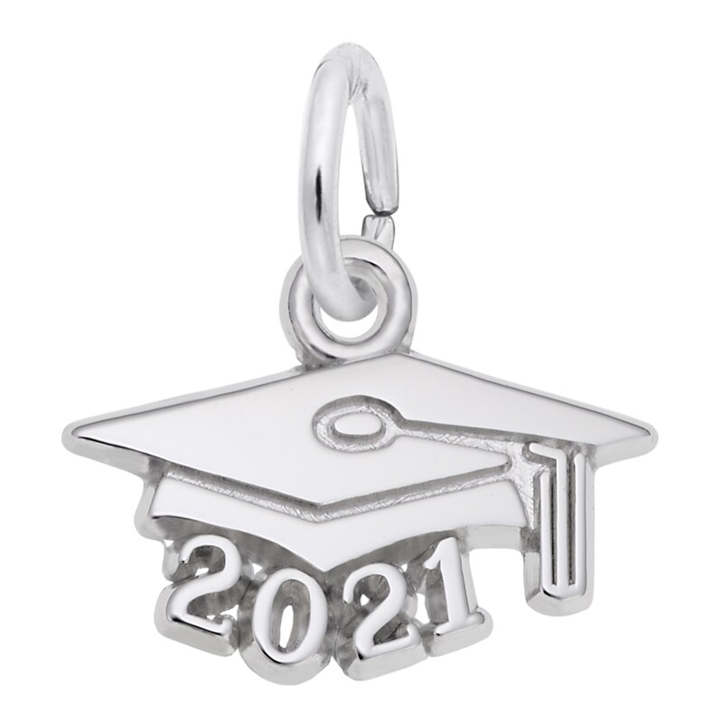 Main Image 1 of Rembrandt Charms® "2021" Graduation Cap in Sterling Silver