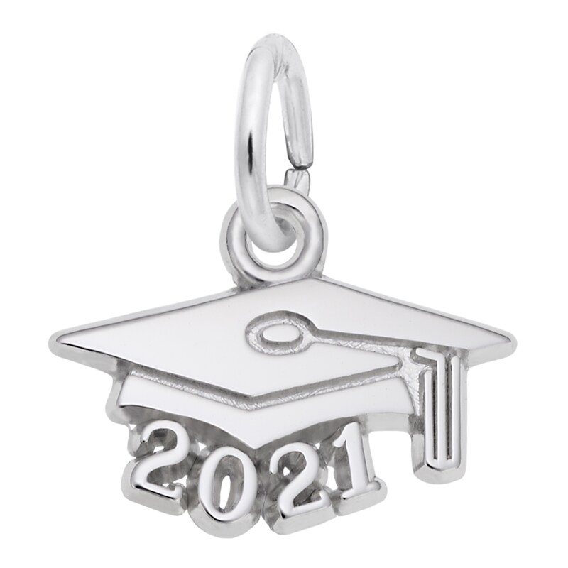 Rembrandt Charms® "2021" Graduation Cap in Sterling Silver