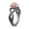 Thumbnail Image 2 of Enchanted Disney Aurora Morganite and 1/8 CT. T.W. Diamond Rose Ring in Sterling Silver and 10K Rose Gold - Size 7