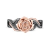 Thumbnail Image 4 of Enchanted Disney Aurora Morganite and 1/8 CT. T.W. Diamond Rose Ring in Sterling Silver and 10K Rose Gold - Size 7