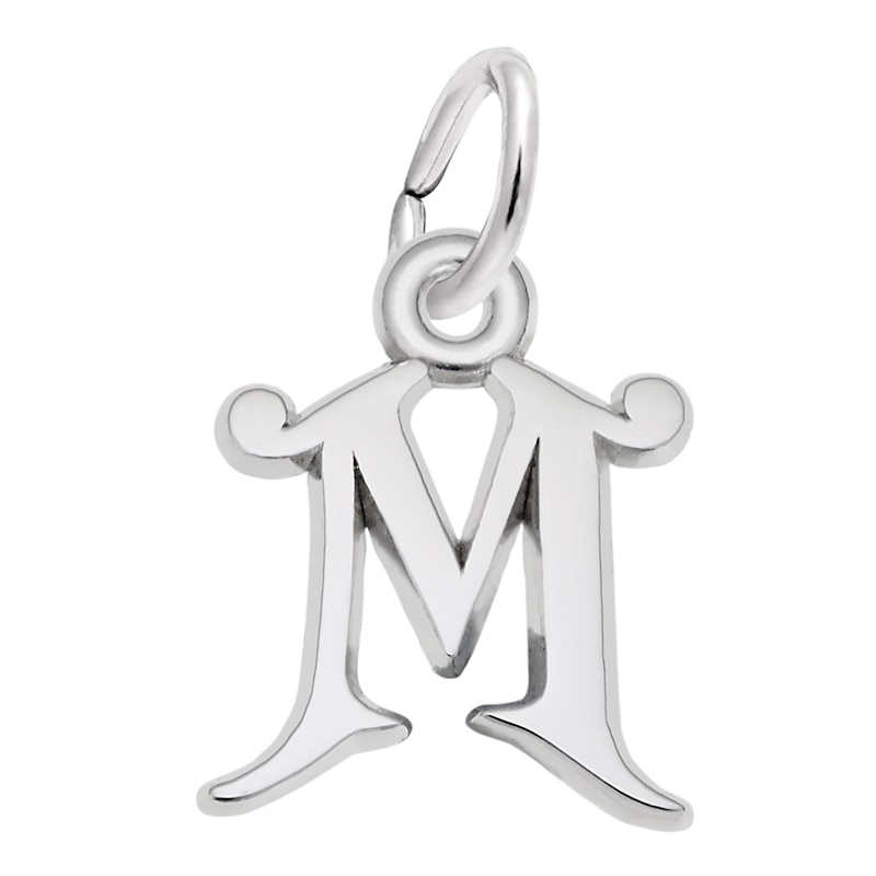 Main Image 1 of Rembrandt Charms® Cursive "M" Initial in Sterling Silver