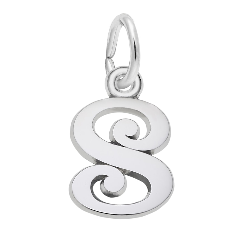 Main Image 1 of Rembrandt Charms® Cursive "S" Initial in Sterling Silver