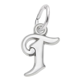 Rembrandt Charms® Cursive &quot;T&quot; Initial in Sterling Silver