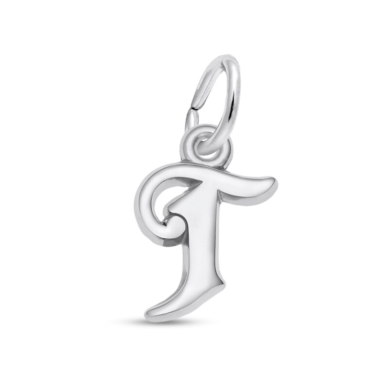 Main Image 1 of Rembrandt Charms® Cursive "T" Initial in Sterling Silver