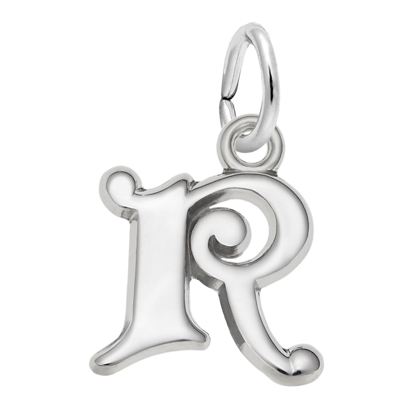 Main Image 1 of Rembrandt Charms® Cursive "R" Initial in Sterling Silver