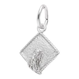 Rembrandt Charms® Textured Graduation Cap in Sterling Silver