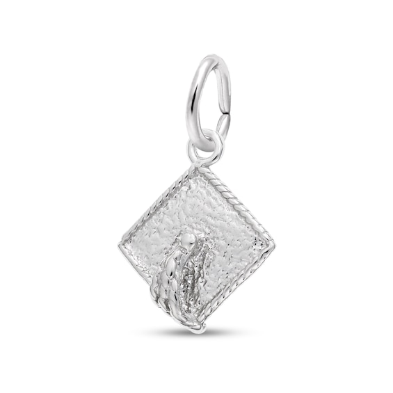 Rembrandt CharmsÂ® Textured Graduation Cap in Sterling Silver