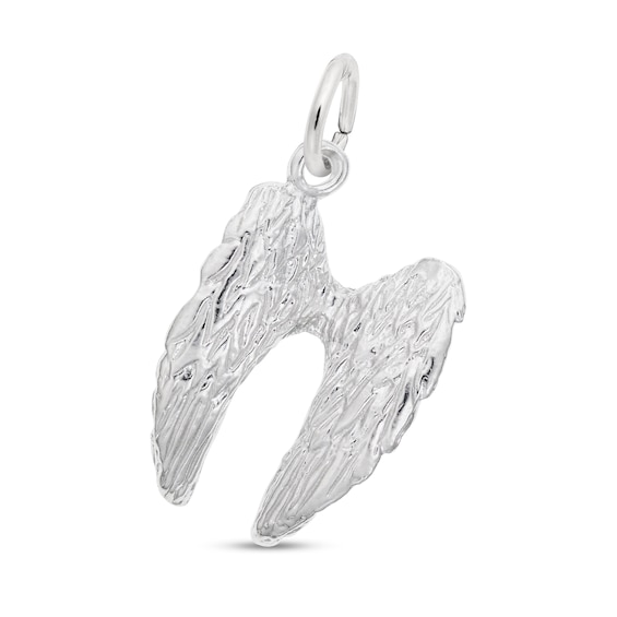 Rembrandt CharmsÂ® Textured Angel Wings in Sterling Silver