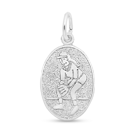 Rembrandt Charms® Softball Player Disc in Sterling Silver