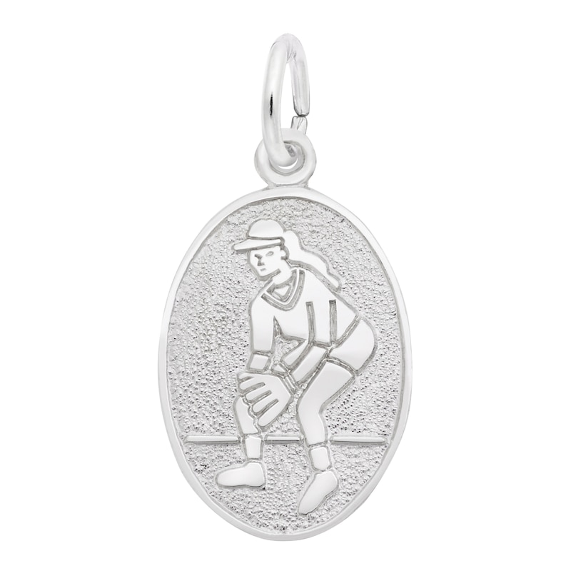 Main Image 1 of Rembrandt Charms® Softball Player Disc in Sterling Silver