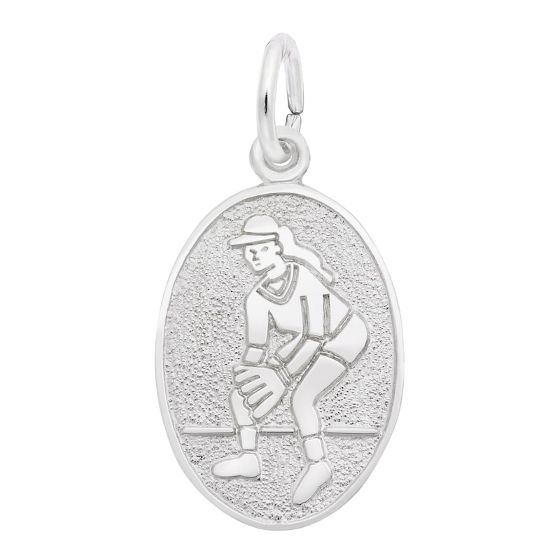 Rembrandt Charms® Softball Player Disc in Sterling Silver