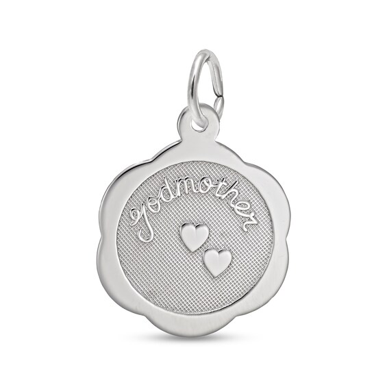 Rembrandt Charms® "godmother" Scalloped Disc in Sterling Silver