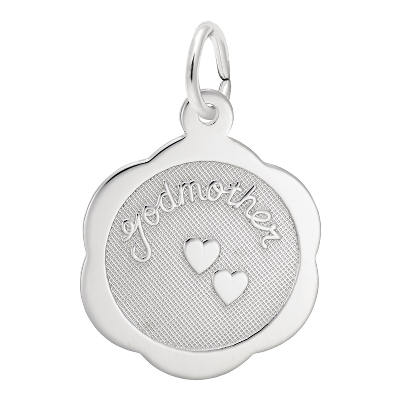 Main Image 1 of Rembrandt Charms® "godmother" Scalloped Disc in Sterling Silver