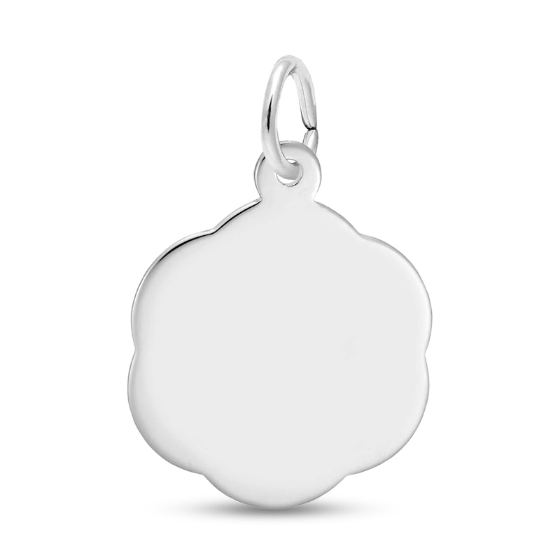Main Image 2 of Rembrandt Charms® "godmother" Scalloped Disc in Sterling Silver